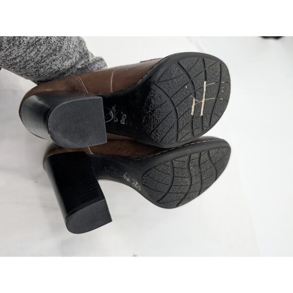 Born BOC Concept High Heel Loafers Tassel Brown Chunky Classic Career Office 7 - Picture 4 of 8